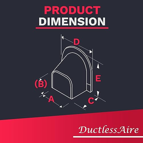 Miniatura 3 de DuctlessAire - Codo horizontal pintable de 90 a 120 color blanco - Protección definitiva de juego de mini línea dividida - Resistente a la