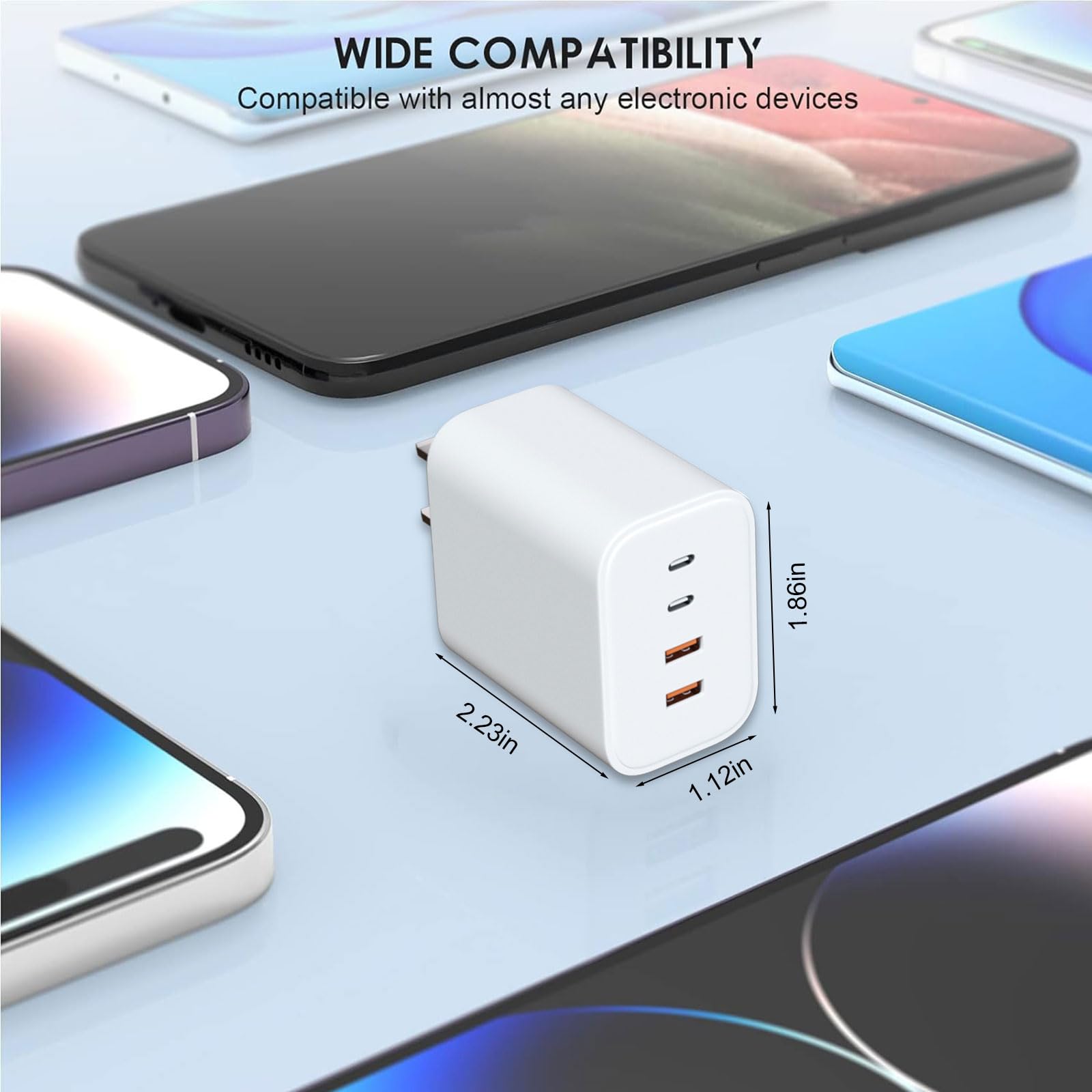 Chargeur USB C, adaptateur de charge mural, chargeur USB bloc plusieurs ports avec câbles C vers C pour iPhone 16/16 Plus/16 Pro/16 Pro Max/iPhone 15/15 Plus/15 Pro/15 Pro Max