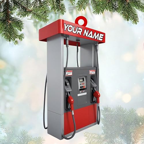 Miniatura 8 de MoonArt Adorno de Navidad con bomba de gas, divertido regalo de bomba de combustible, decoración de gasolinera (1, GPQ1)