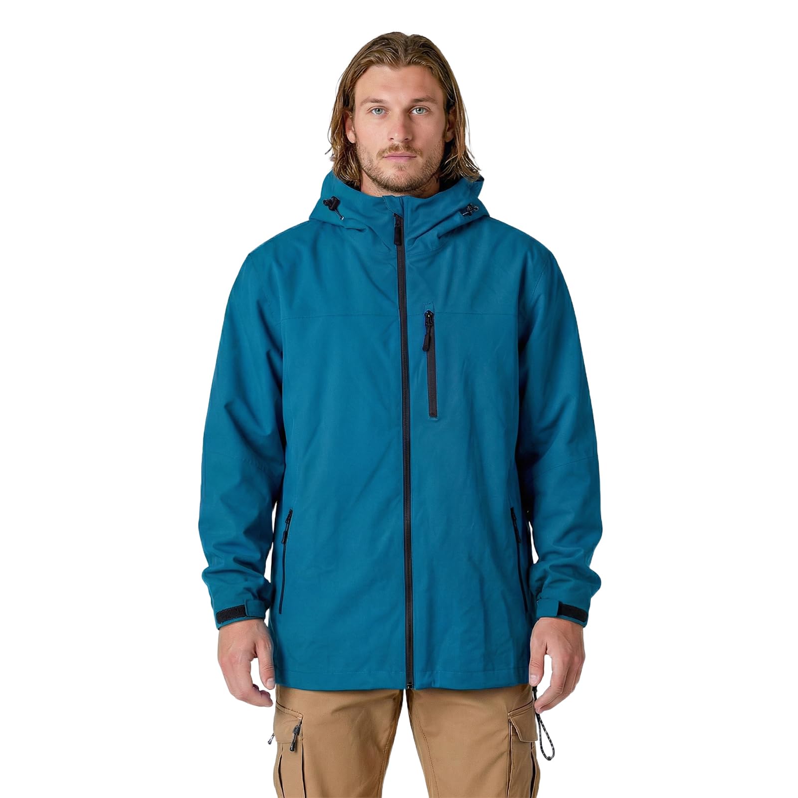 Men's Rain Jacket Waterproof Lightweight Rain Coat with Hood, Breathable Mens Windbreaker for Outdoor Cycling Travel