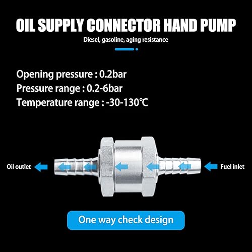 Miniatura 5 de 1 válvula de retención unidireccional para automóvil, válvula de retención unidireccional de gasolina de 38 pulgadas0.394 in, válvula de retención