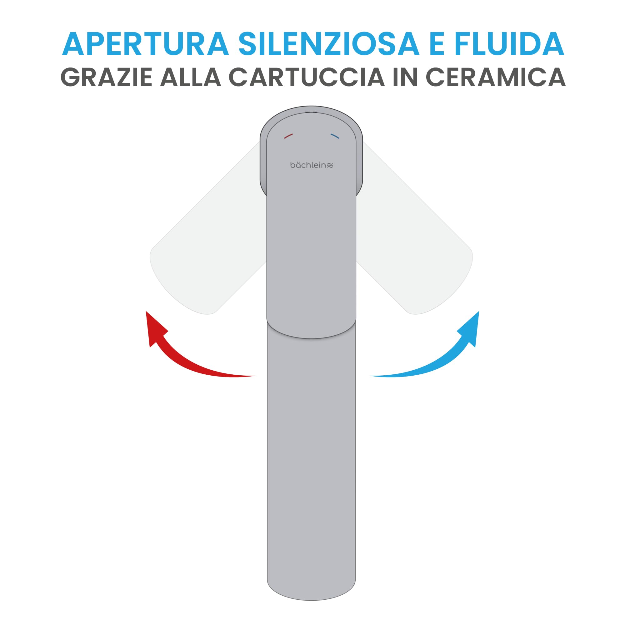 Bächlein - Miscelatore per bagno Mizarela in stile classico, monocomando per lavabo da appoggio con cartuccia in ceramica duratura e set di montaggio, rubinetto per bagno cromato - erogatore piatto