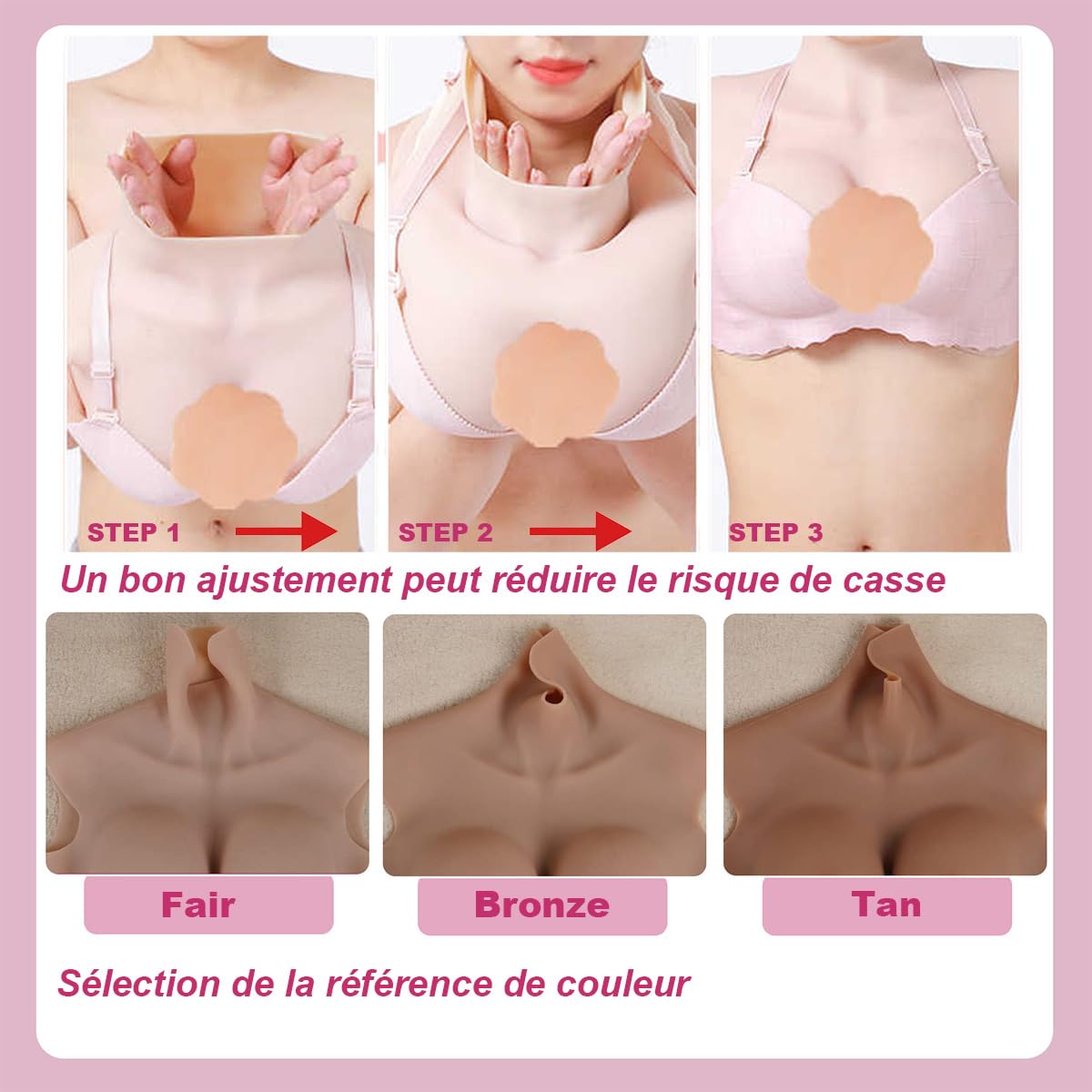 YRZGSAWJ Seins en Silicone Bonnet K/S/Z Gros Fausse Poitrine Grand Taille Prothèse Mammaire, Pour Homme Travesti, Crossdresser, Transgenre Usage Quotidien (Fair, Coupe K - Rempli avec du silicone)