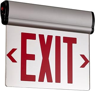 TANLUX Red Exit Signs for Business, Double Sides LED Edge Lit Exit Sign, UL 924, Hardwired Emergency Exit Lights with Battery Backup, Aluminum Housing with Rotating Acrylic Mirror Panel, AC 120/277V, 1 Pack