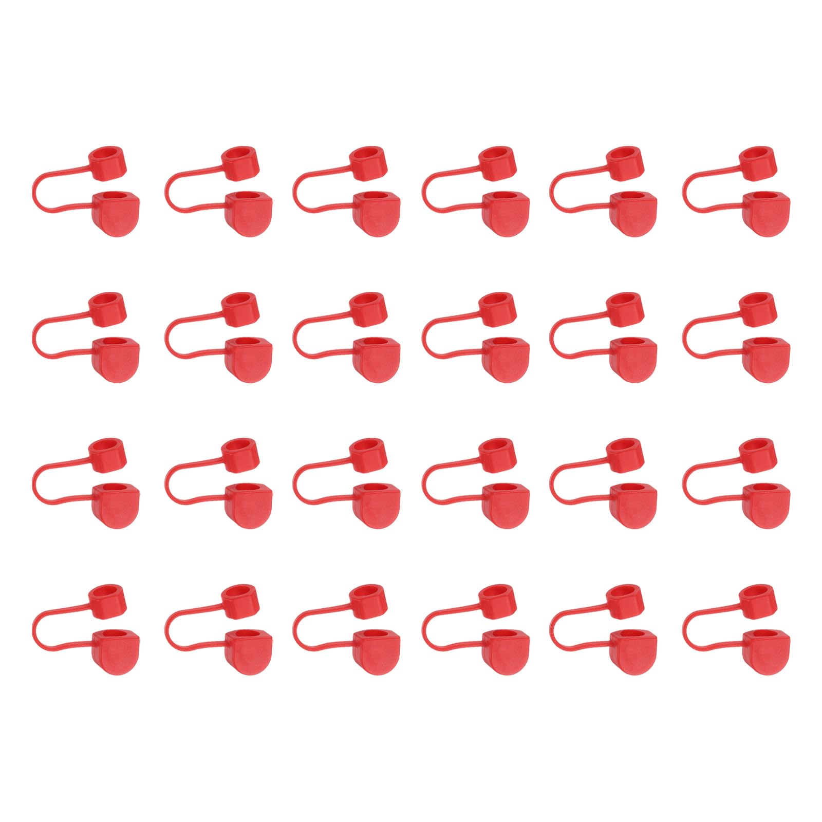 Capuchons de paille en silicone rouge 8 mm uxcell réutilisables x24