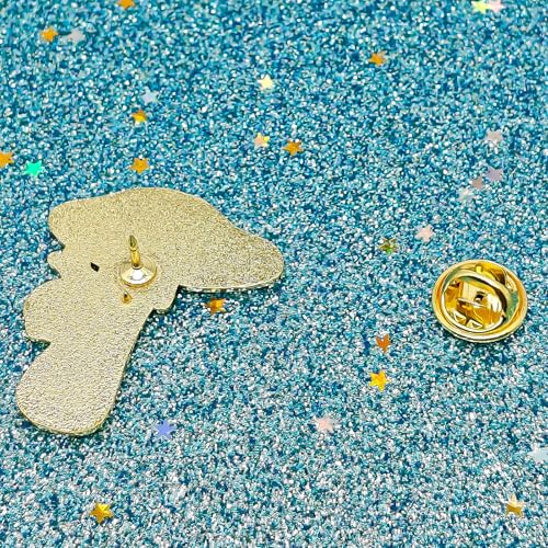 Image of Snail Under The Mushroom Umbrella Enamel Pin - Animal World Series | Premium Enamel Pin - Statement Lapel Pin - Plated Badge for Clothing, Bags, Hats, Jackets, and Lanyards