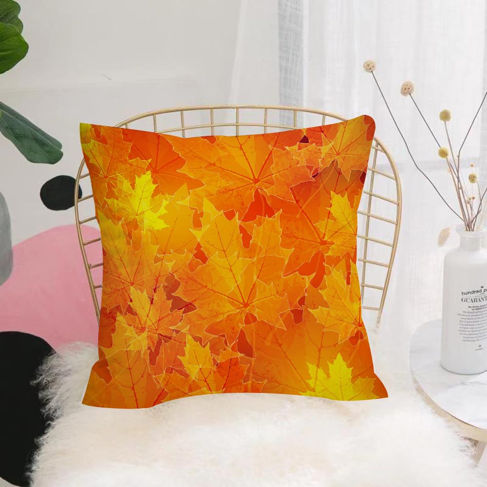 HYMSXW Cushion Cover,Throw Pillow Case Home Decorative for Living Room Bedroom Sofa Chair 20X20 Inch,floral autumn (fall) background with maple leaves,Pillowcase 50X50cm