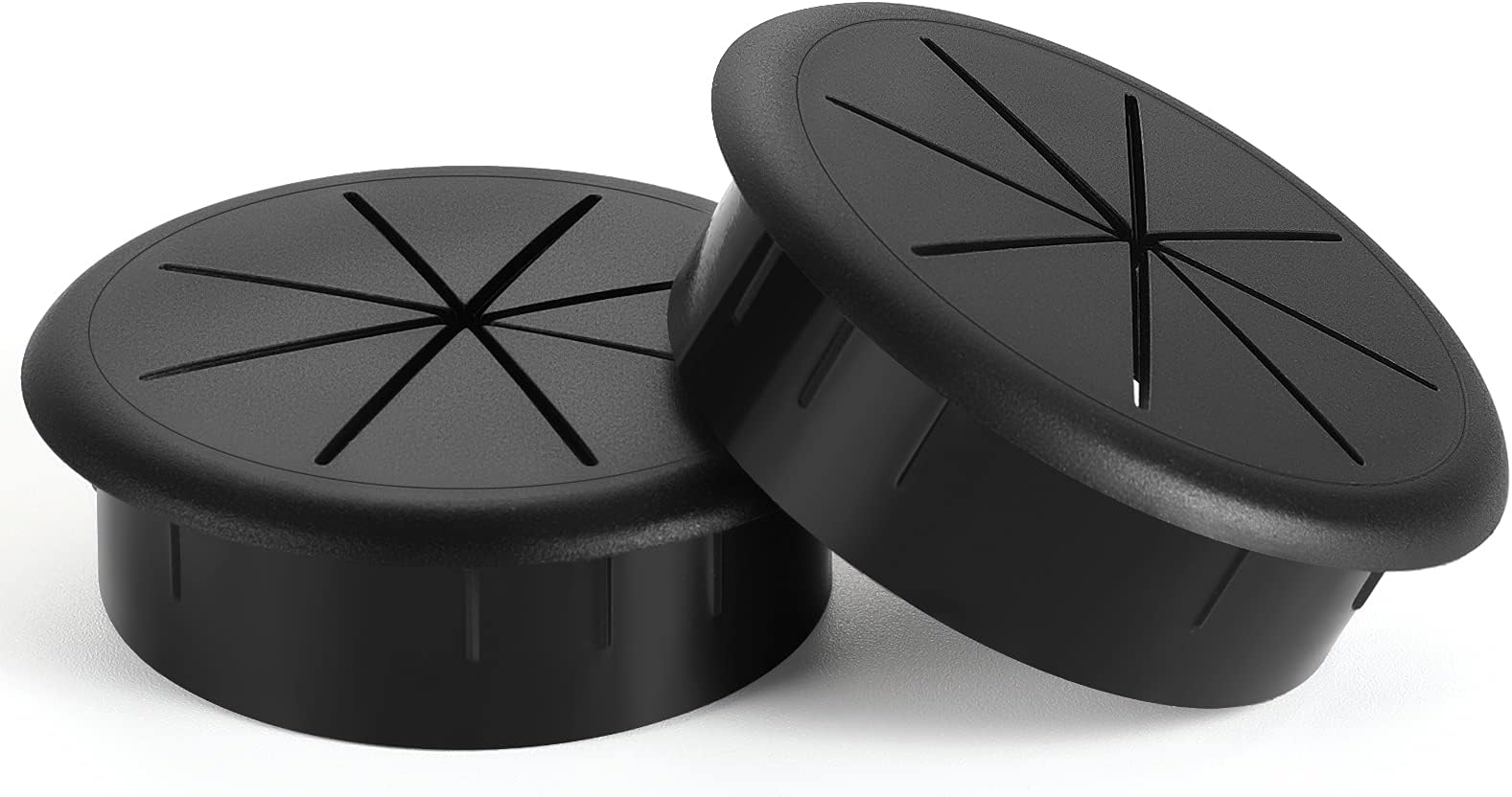 HYCC 5 Pack 2-3/8 Inch Flexible Desk Grommet,Organize Wires and Cables on Office Equipment, Computer Components, Entertainment Systems Effectively - Color: Black