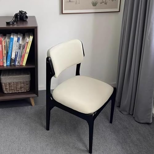 Miniatura 9 de YVYKFZD Wooden Dining Chairs Set, Leather Dining Room Chair with Back, Upholstered Kitchen Chairs, Armless Living Room Chair, for Bedroom Offices