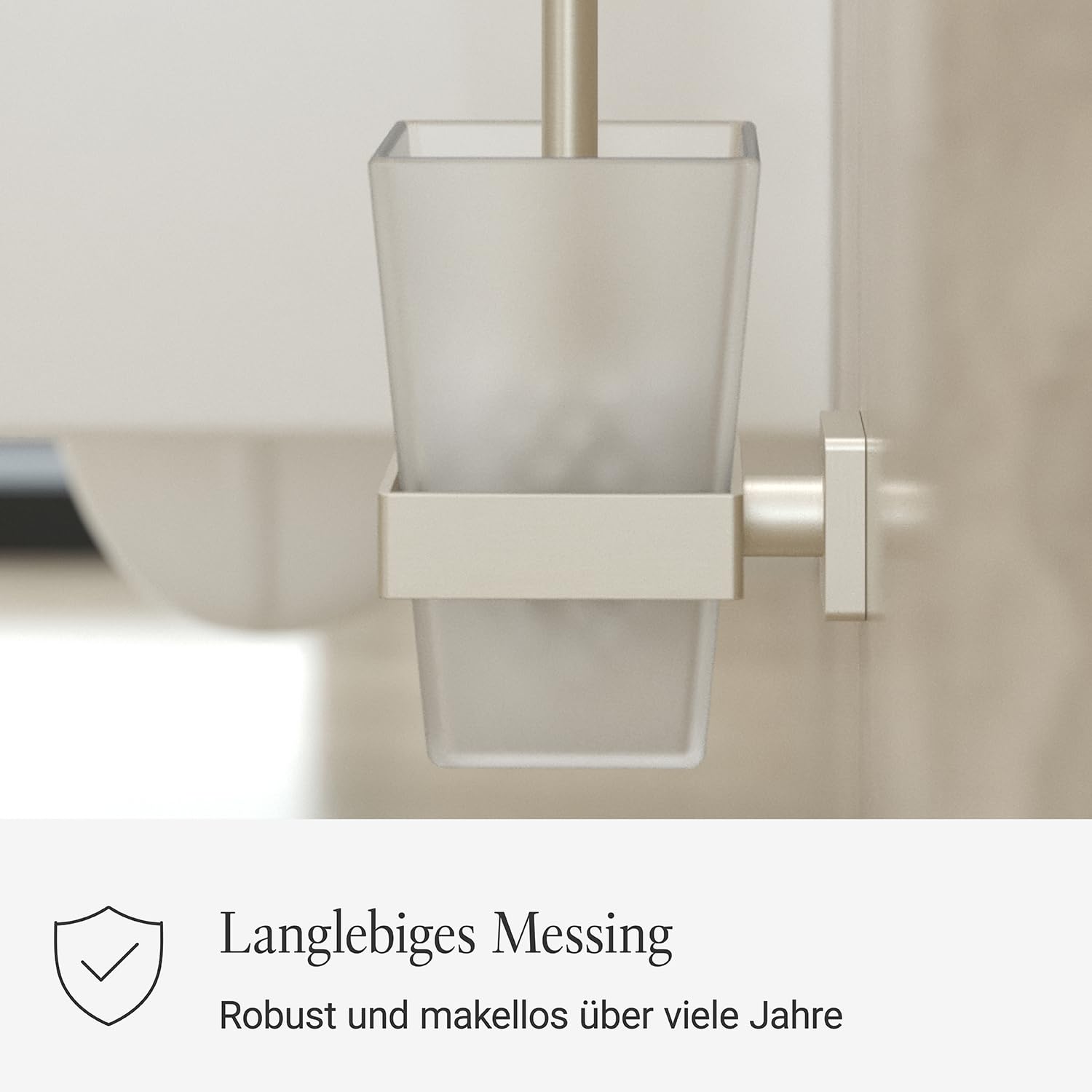 Villeroy & Boch Elements Striking Toilettenbürstengarnitur, eckig – Nickel