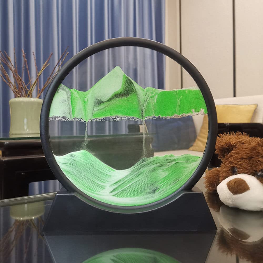 Créatif 3D liquide sablier Youther vert : poésie visuelle et apaisement pour votre intérieur