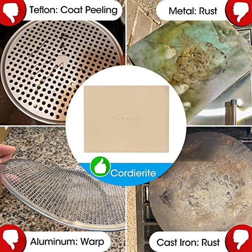 Unicook Large Pizza Stone 16 Inch, Heavy Duty Cordierite Pizza Grilling Stone, Bread Baking Stone, Thermal Shock Resistant Pizza Stone For Oven Grill, Baking Pizza, Bread, Cookie, Rectangular 16 X 14 #TOP2