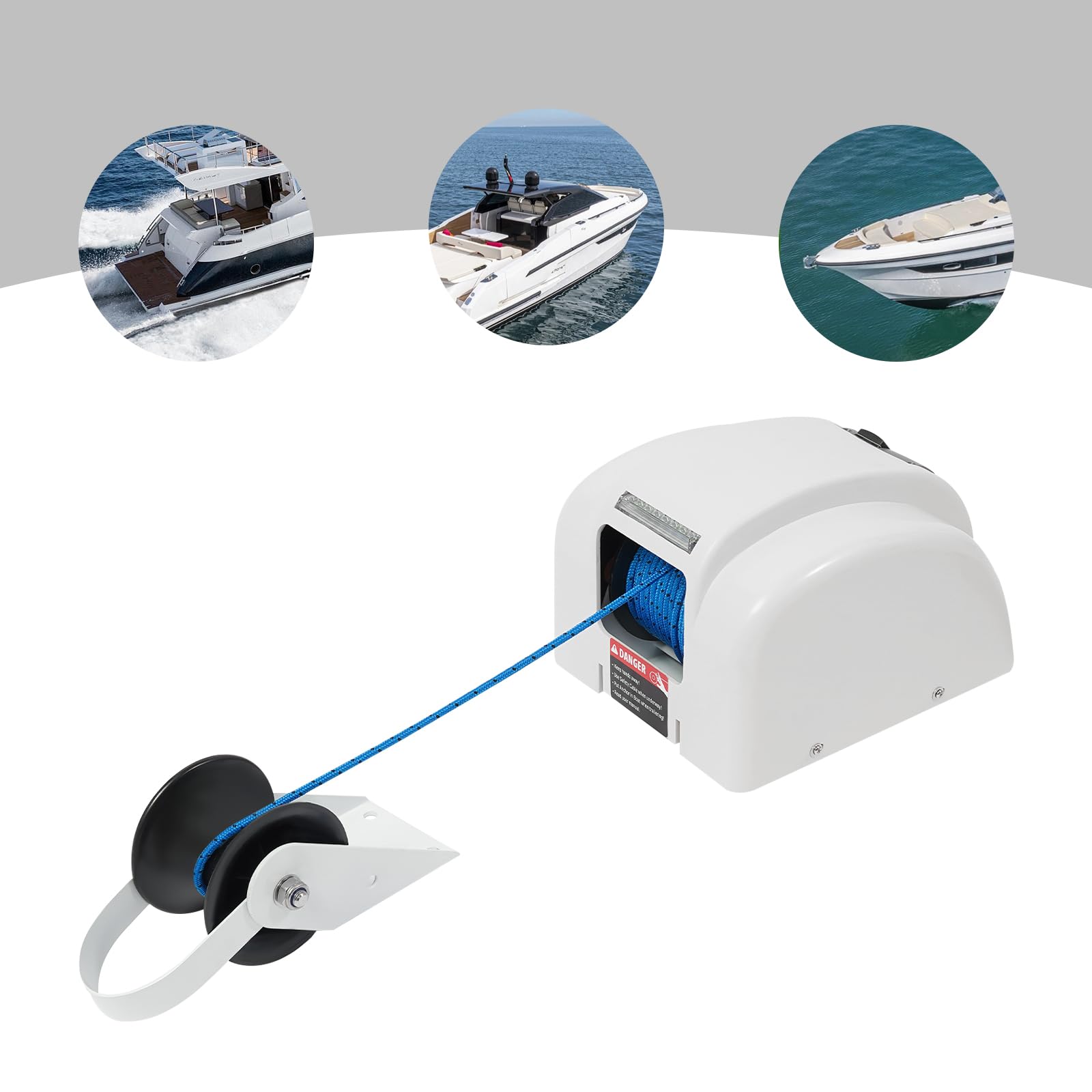 Fetcoi Verricello Elettrico Di Ancoraggio, 30 M, 12 V, Bianco, Per - Foto 14