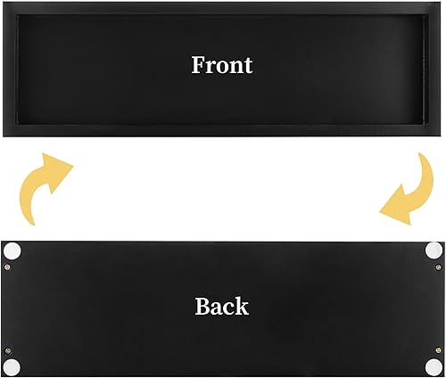 Vista 9 de Hanobe Bandeja rectangular larga y estrecha: portavelas rectangular decorativo negro, bandeja de centro de mesa, bandeja de servir sin asa para mesa