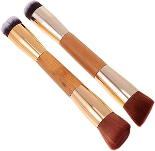 2 pinceles de doble punta para rubor con mang...