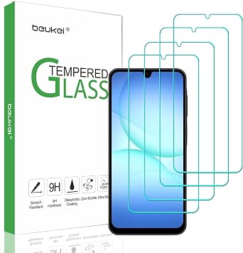 4 Pack Designed for Samsung Galaxy A17 5G / 4G Screen Protector Tempered Glass, 9H Hardness