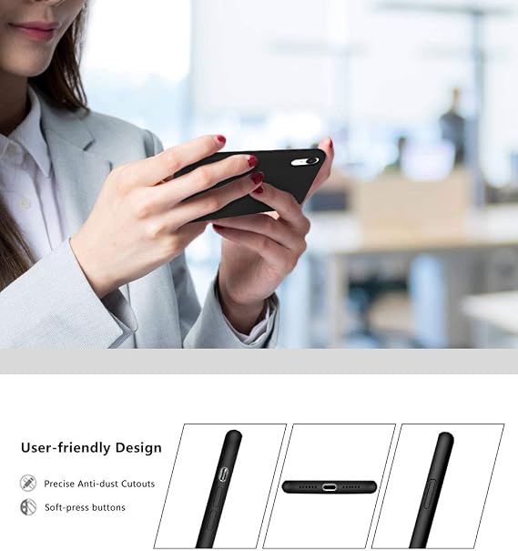 Compatible with iPhone XR Case, Ultra Slim Liquid Silicone Gel Rubber Full Body Drop Protection Shockproof Protective Phone Cover for iPhone XR, Black