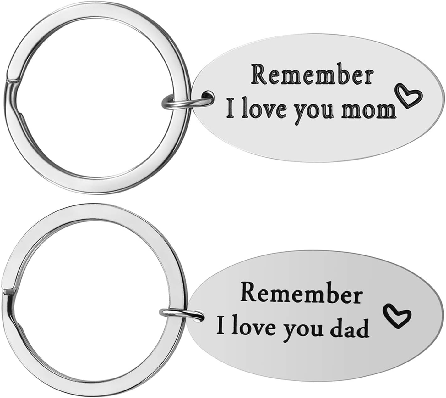 iWenShengParent Gifts from Daughter - Christmas Gifts for Parent, 2PCS Remember I Love You Mom Dad Keychain Set