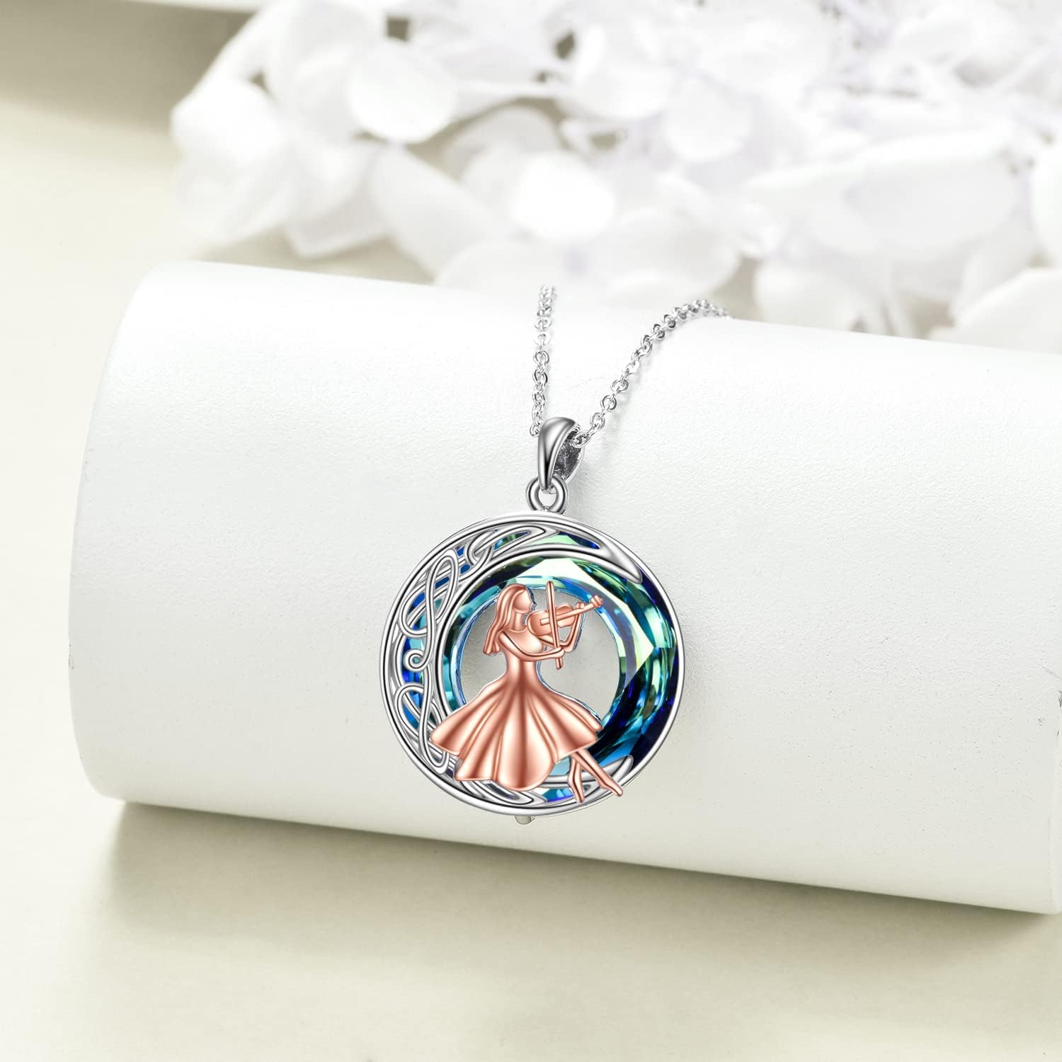 MONGAS Music Necklace Women Sterling Silver Violin/Saxophone/Ballerina Sister Necklace Sister Jewelry Gifts for Women - Image 4