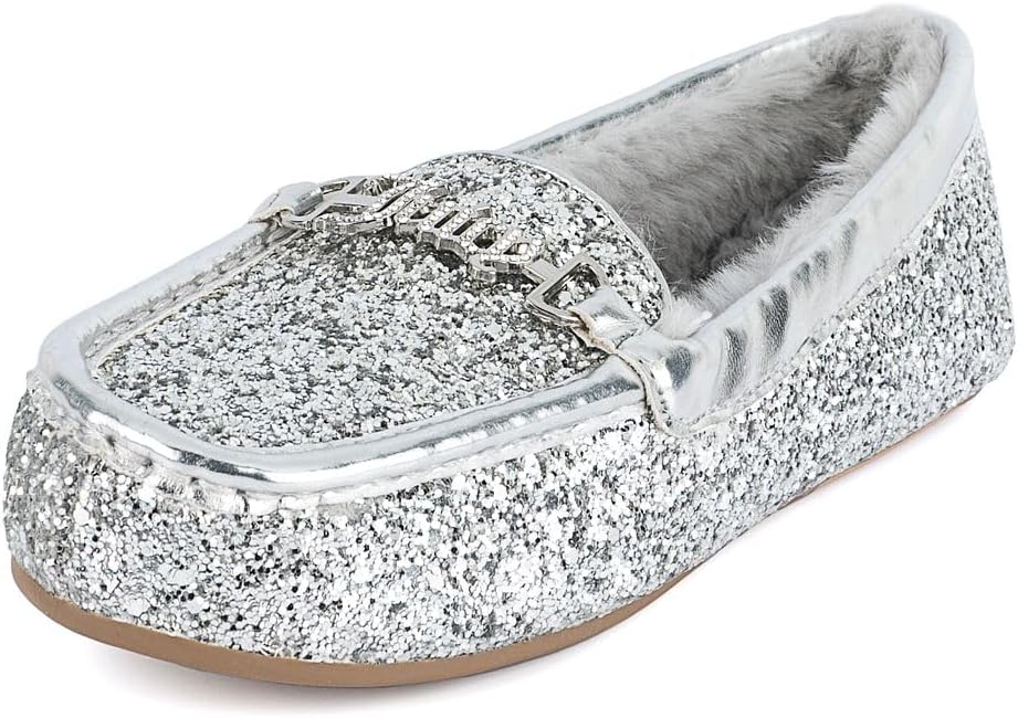 Juicy CoutureWomen's Moccasin Slippers - Cozy Indoor-Outdoor Fuzzy Slip-Ons with Plush Fur Lining - Stylish and Comfortable House Shoes