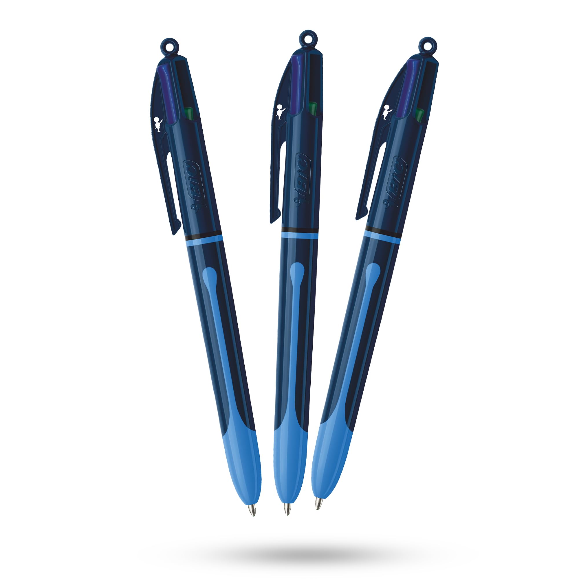 BIC 4-Colour Smooth Pens Multi Pen Retractable Design Multicolour Pen With Four Assorted Vibrant Inks Multi Coloured Pens All in One for School Office and Colour Coding (Pack of 3)