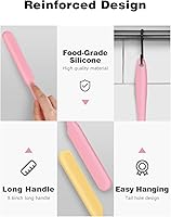 Vista 28 de Jar Spatula, Long Handle Silicone Jar Spatula Scraper for Jar Bottom of Mayo, Cool Whip, Peanut Butter, Condiments（Green/Blue）