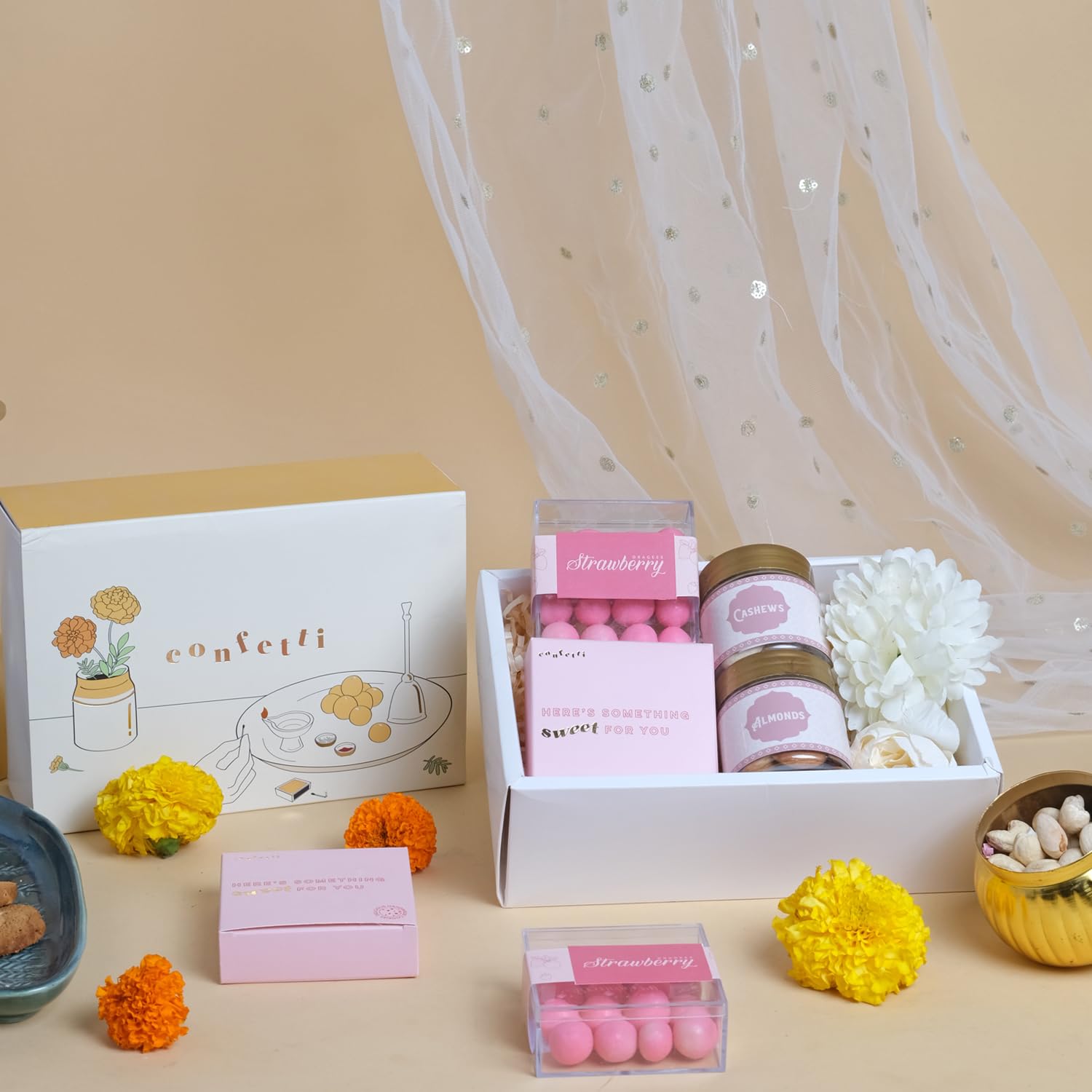 Confetti Gifts Premium Snack & Dragees Festive Hamper | Healthy Gift Hamper with Gourmet Snacks & Dry Fruits | Corporate Gift Box | Diwali Gift Hamper for Family & Friends-image-18