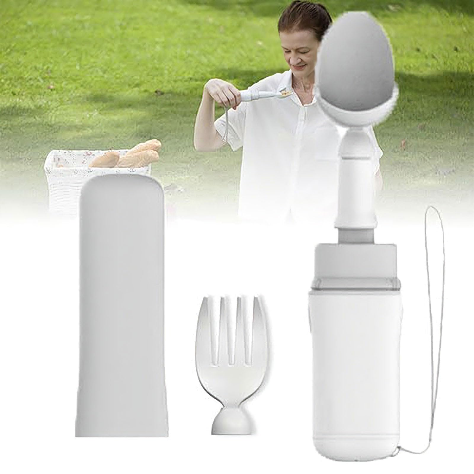 Cuchara Anti-Temblor, Set Cubiertos Inteligentes Portátil para Temblores Manos Parkinson Mayores, Ayuda Comer Estabilizadora con Control Vibración Tiempo Real Adaptativo