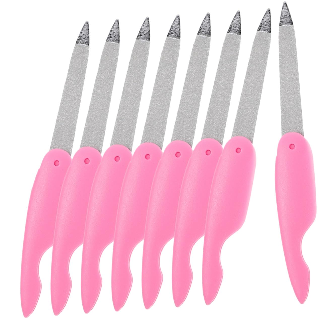 GALPADA Set 8 Pezzi Lime per Unghie Portatili in Metallo e Abs Doppia Faccia per Levigare e Modellare, Design Elegante per Manicure a Casa o Nail Salon