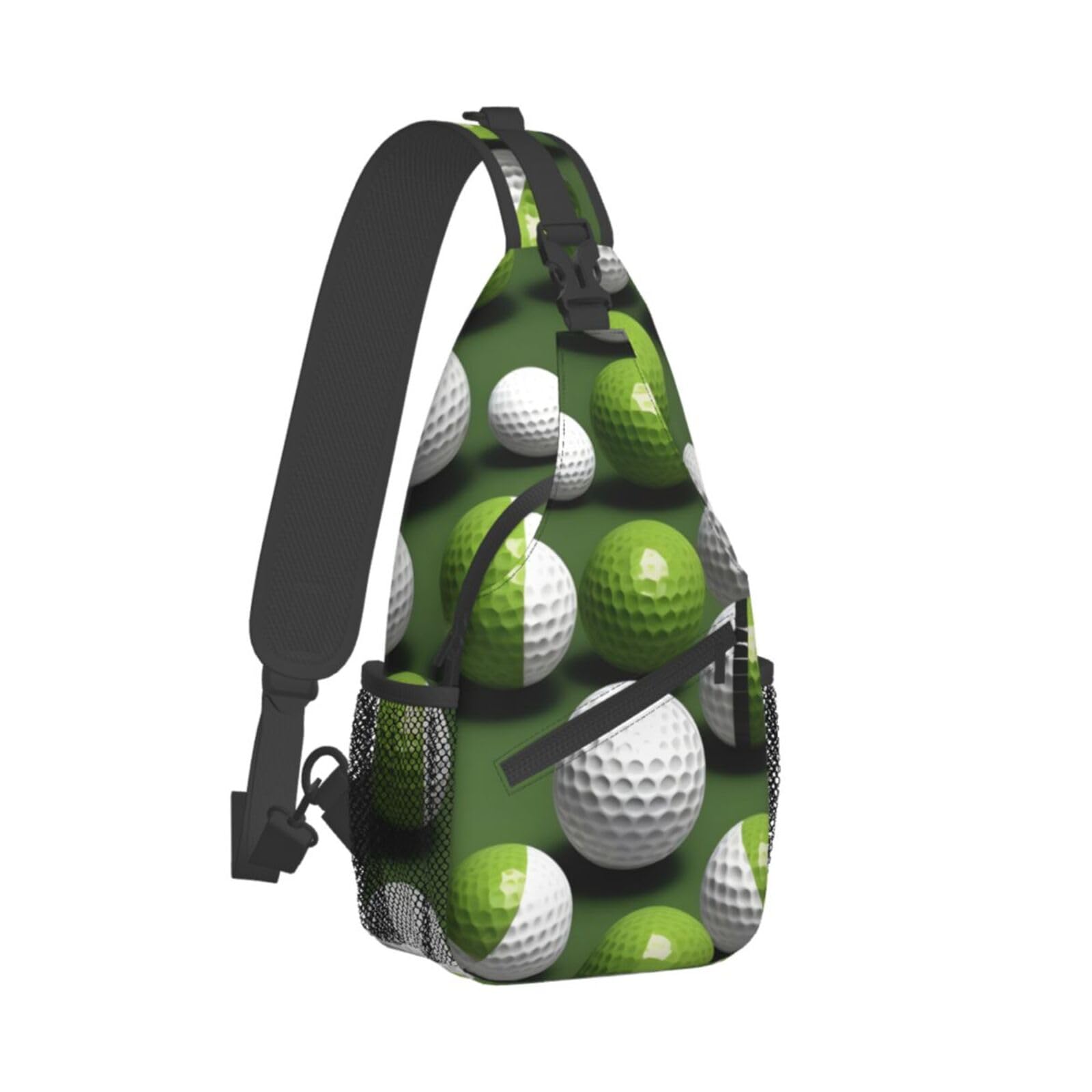 YQxwJL Golf Ball Print Crossbody Sling Backpack For Women Men,Sling Bag Travel Hiking Chest Bag Daypack