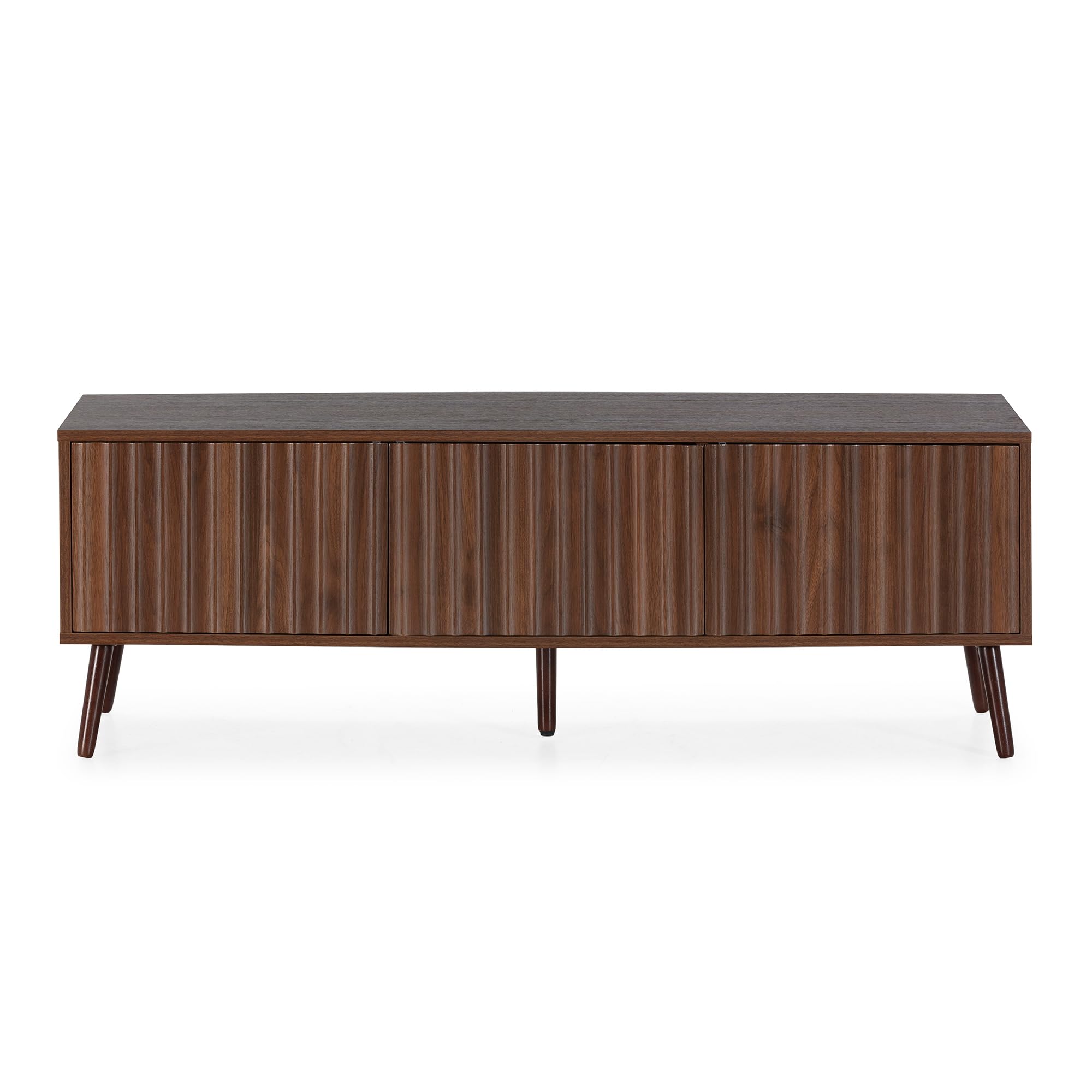 HOMN LIVING Mobile TV Lluvia, 3 ante, finitura noce, 130 cm (larghezza) x 40 cm (profondità) x 45 cm (altezza)