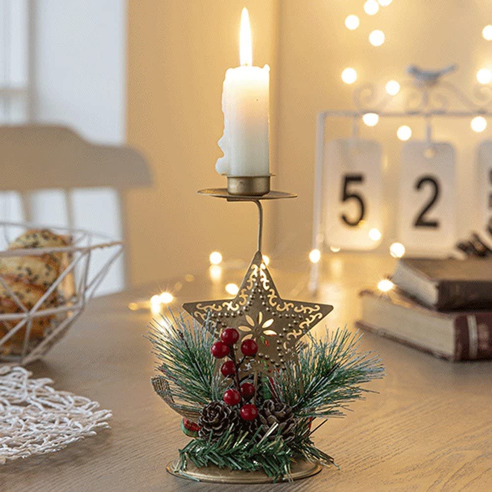 Amazon.co.jp: クリスマスキャンドルホルダー錬鉄燭台ホルダー柱