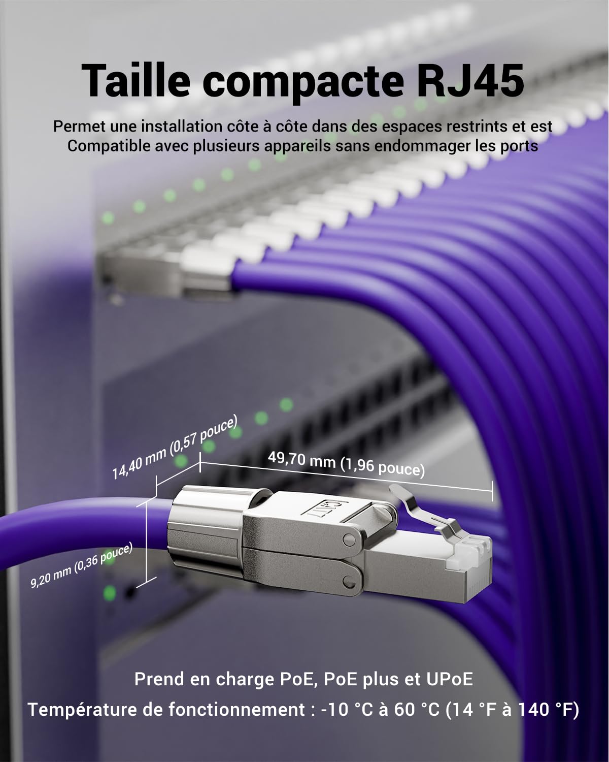 VCELINK Connecteur RJ45 sans Outil Cat7 Blindé, Support PoE, 12 Pièces | 10 Gbit/s 600 MHz, Plaqué Or Fiche RJ45 Blindé pour Câble Cat7 Cat6A Cat6 d'Installation, Prise Réseau Réutilisable