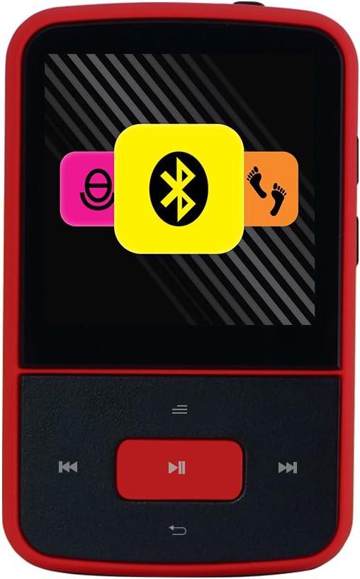 Crypto MP1500BT 8 GB MP4 Player with FM Radio Bluetooth Micro SD Card Slot Embedded Pedometer (Red)