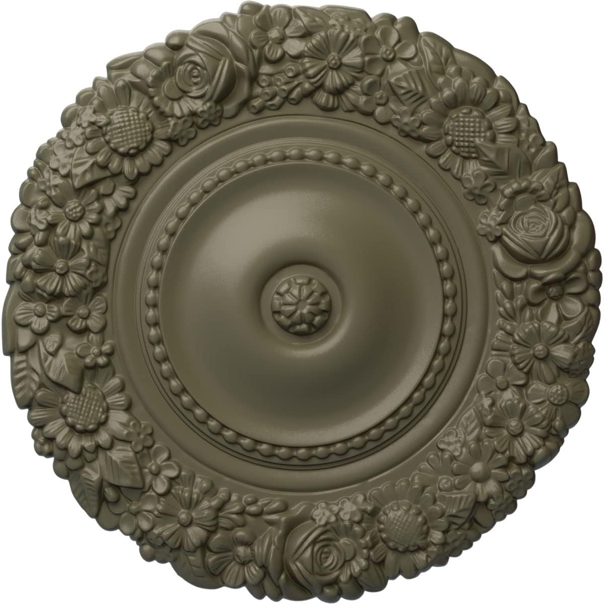 Ekena Millwork CM21MASSF 21" OD x 2" P Marseille Ceiling Medallion (fits Canopies up to 7 3/8), Hand-Painted, Spartan Stone