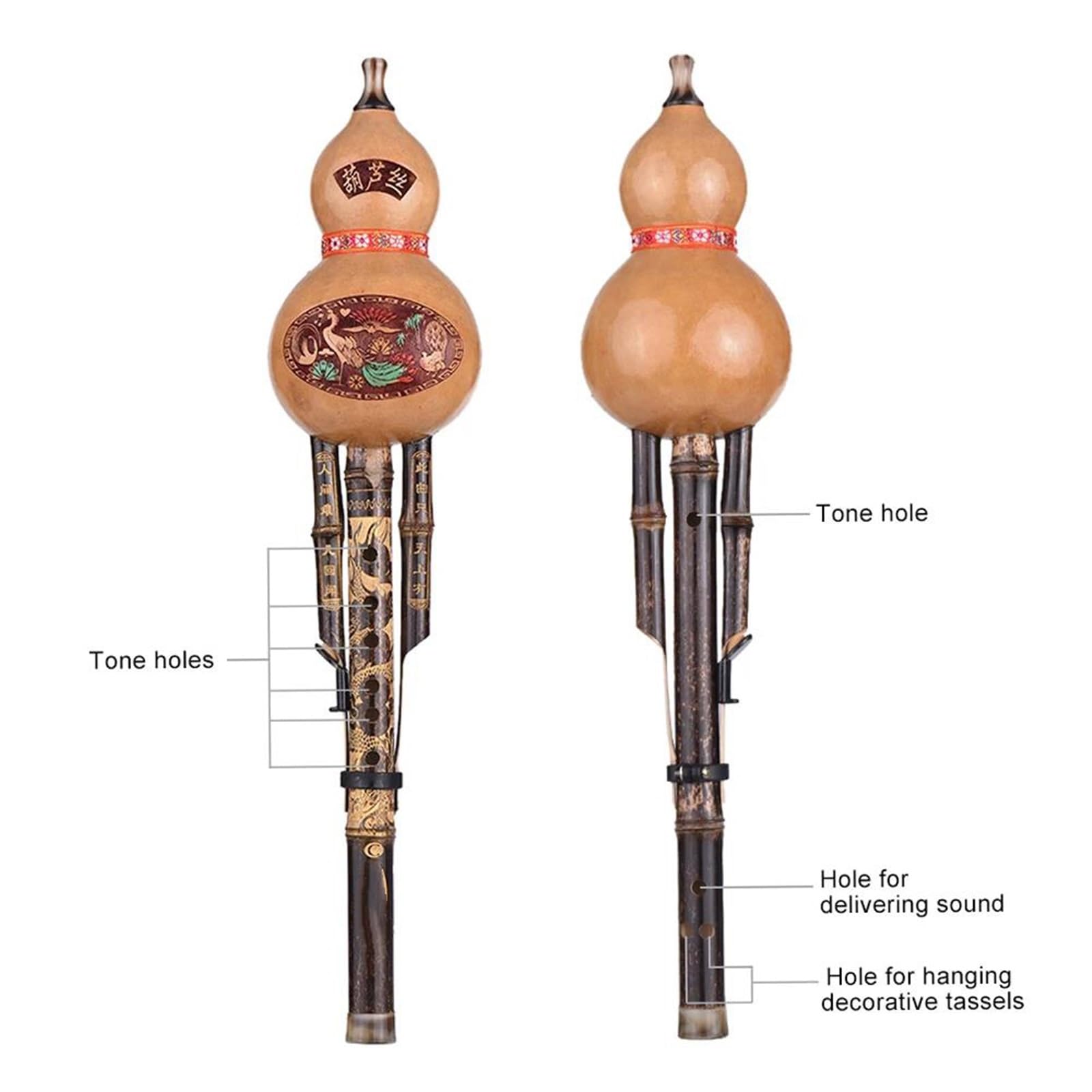 Hulusi Para Principiantes Flauta De Calabaza Y Cucurbitáceas Instrumento Musical Étnico Llave C Con Estuche Para Amantes La Música Principiantes