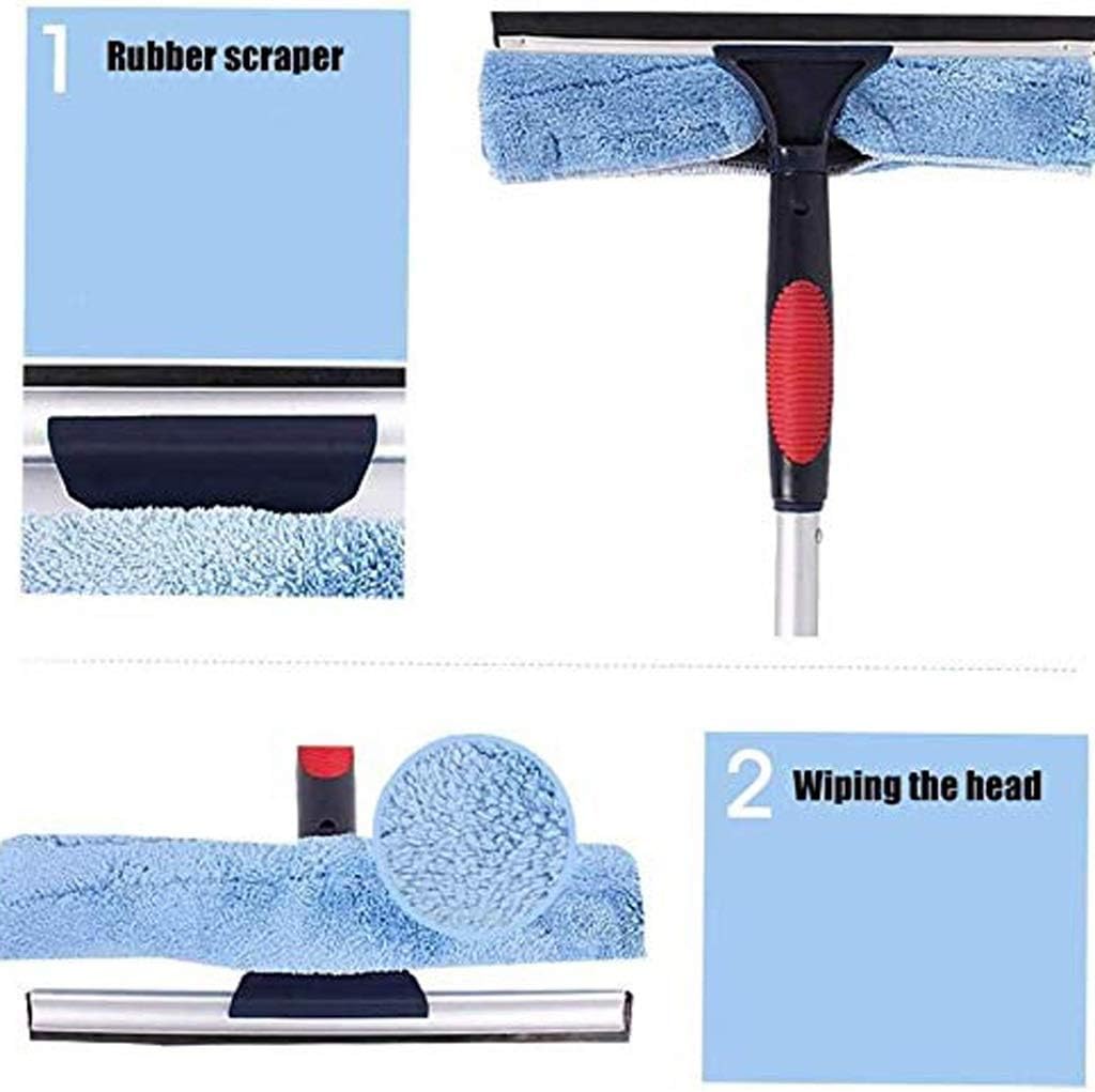 Retractable Window Cleaner-Window Squeegee Scrubber Telescopic Window Cleaner Professional Cleaning Detachable Microfiber Brush