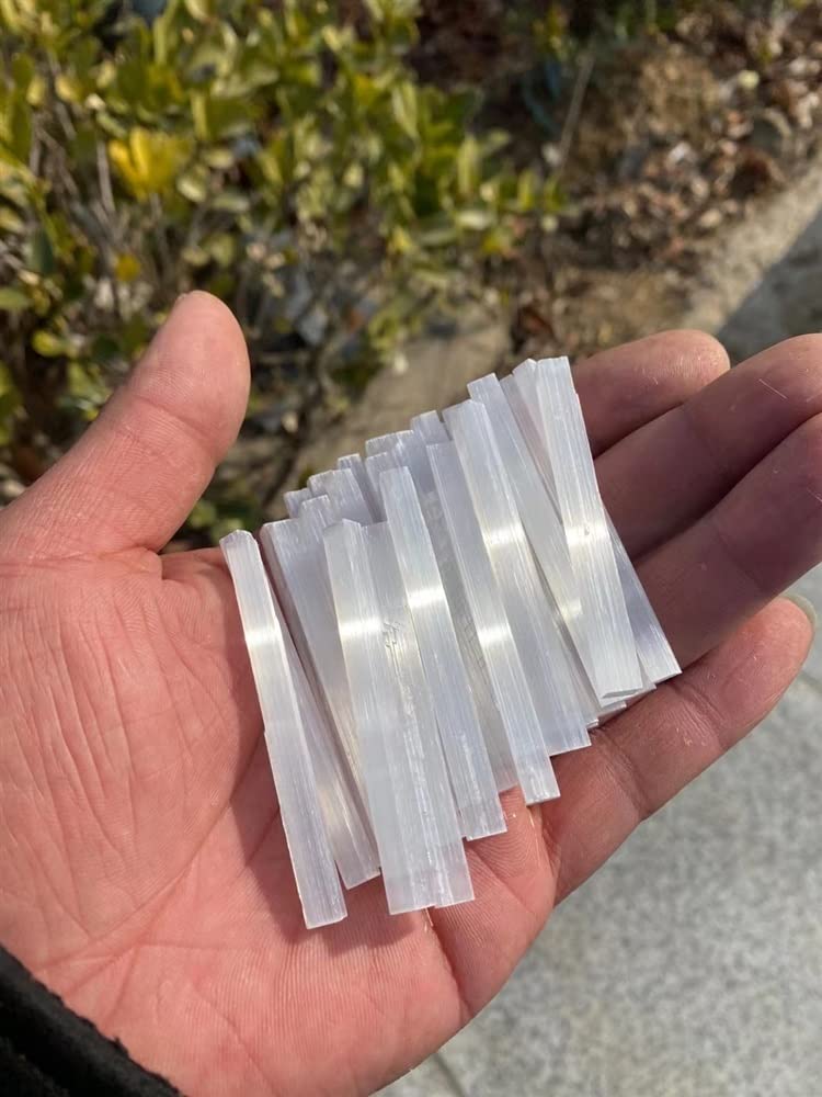 Cristal de guérison sélénite blanche et quartz blanc en tige de gypse brut Reiki