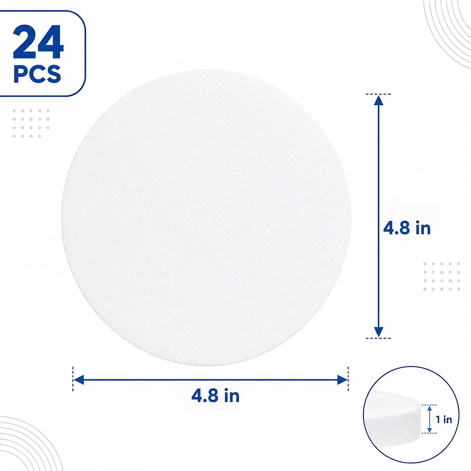 ZOOFOX Confezione da 24 dischi rotondi in polistirolo da 12,2 cm, per fiori artificiali, progetti fai da te, decorazioni per matrimoni, artigianato per vacanze e arte scolastica