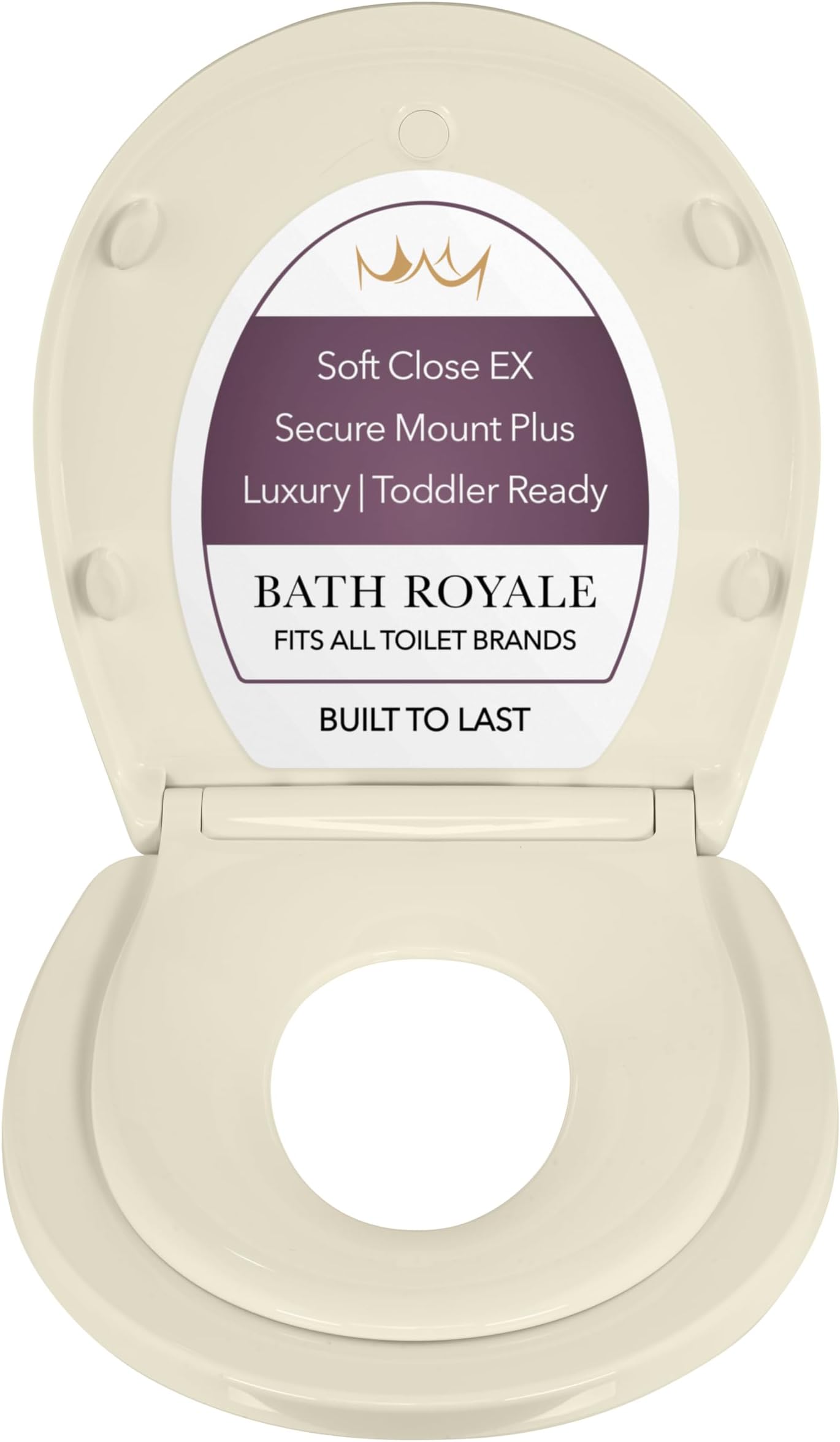 BATH ROYALE Potty Training Seat - Soft Close, Kingsport BR720-02, Round Almond/Bone, Adult/Child Combo
