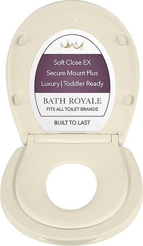 Miniatura 10 de BATH ROYALE Asiento de entrenamiento para ir al baño - Cierre suave, Kingsport BR721-00, blanco alargado, combo para adultos y niños
