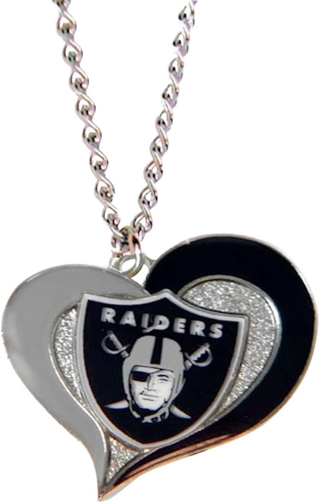 NFL Swirl Heart Pendant Necklace - Jewelry Gift for Mom, Wife, Sister, Daughter, Best Friend - Ideal Gift for Birthdays, Anniversaries & Special Occasions