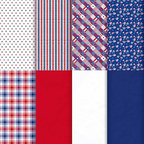 120 Sheets Patriotic Tissue Paper Bulk 19.713.8 Red Blue White Stars 4th of July Wrapping Paper for Gift Bags Memorial Day Festival Independence Day DIY Crafts Packing Holiday Decor