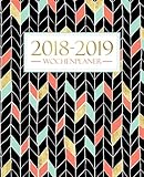  Wochenplaner 2018-2019: 19 x 23 cm : Gold, Koralle & kühle Minzakzente im Chevronmuster