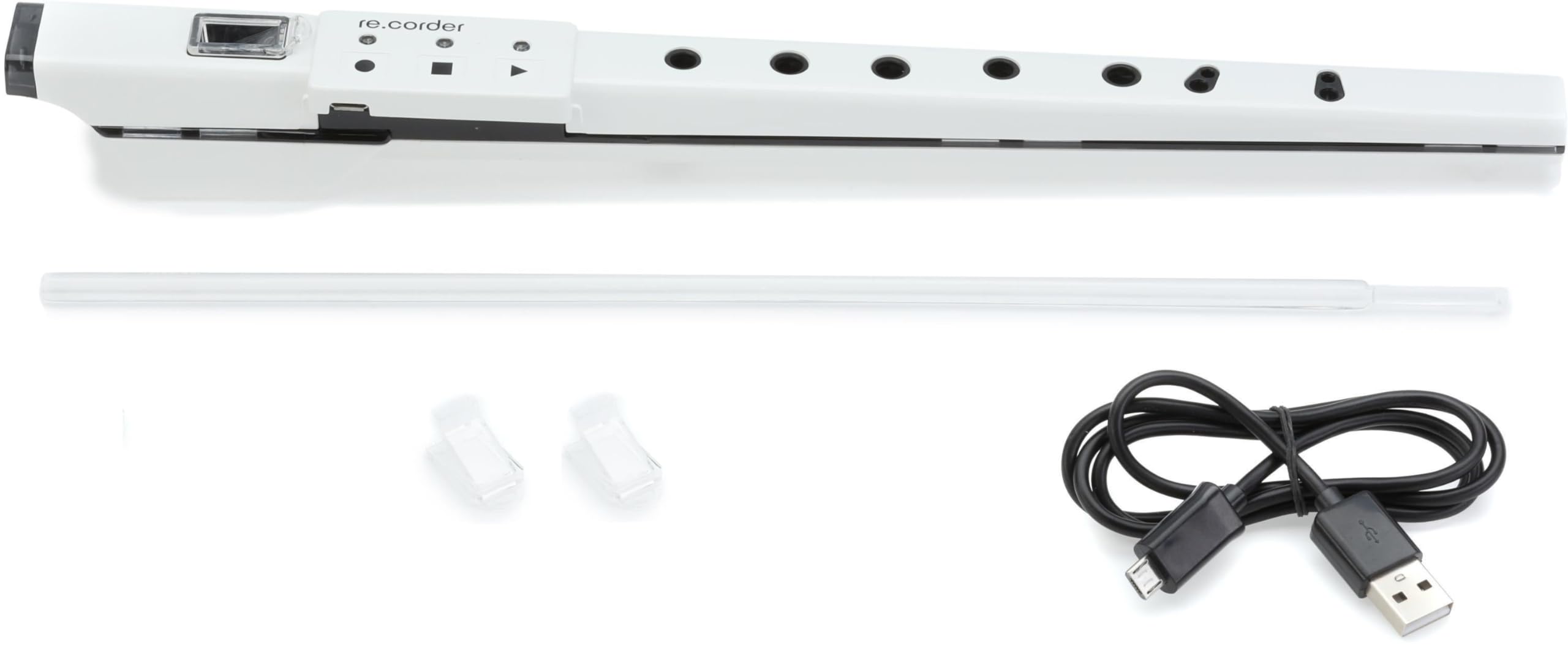 ARTinoise re.corder digitale akustische Flöte kabelloser MIDI-Controller 32 Klangfarben 4 Wiedergabemodi WEISS