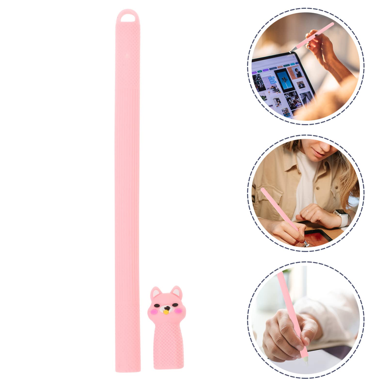 Hemobllo Compatible for Pencil Case - Silicone Cover Soft Anti-Slip Sleeve Skin Lovely Cat Grip Cover Compatible with Apple Pencil Generation (Rabbit-)