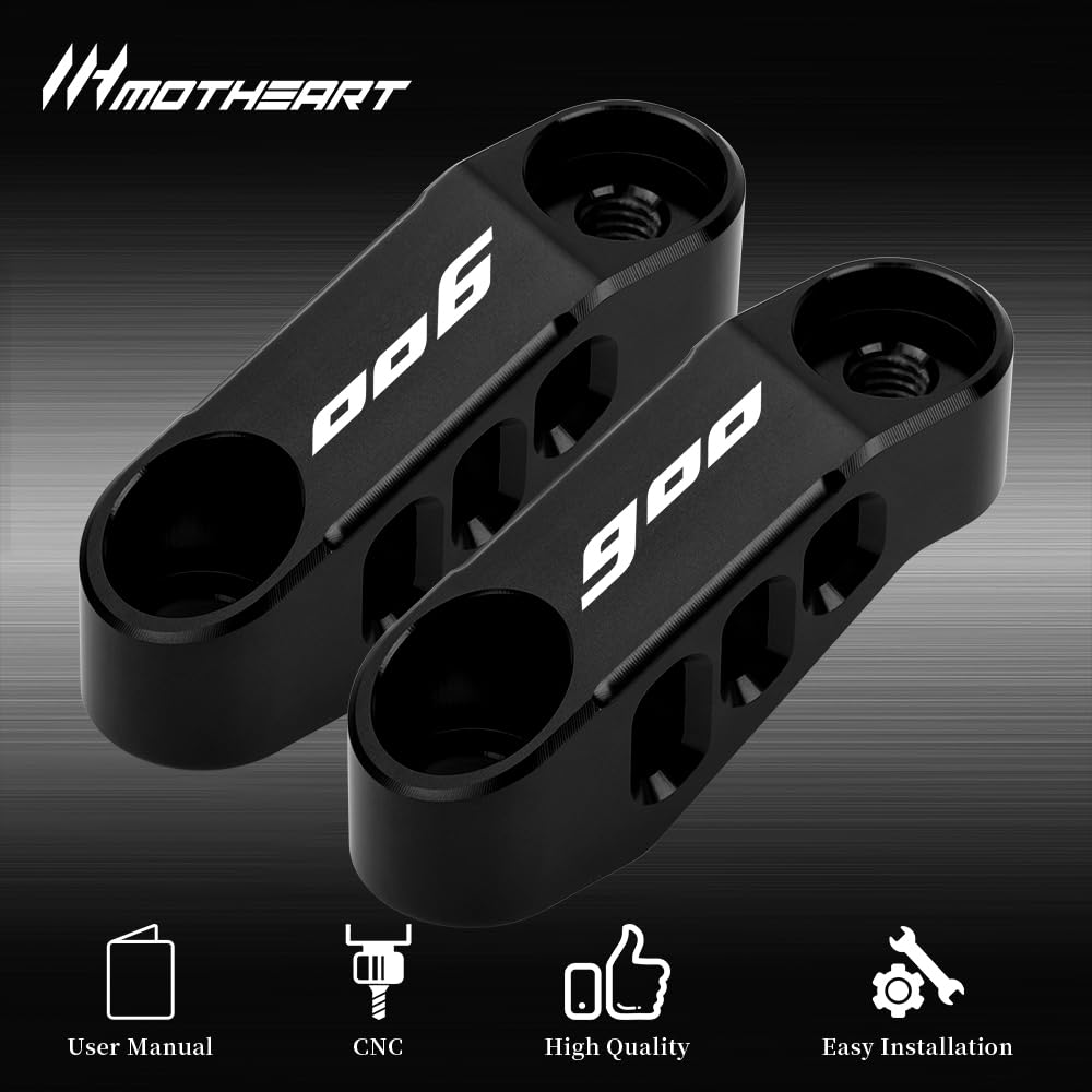 Moto Specchietto Estensione Staffe per Tracer 900 2015-2020 Tracer 900 GT 2019-2020 CNC Alluminio Adattatore Specchio Regolabile per Visualizzazione Estesa Accessori (Nero)