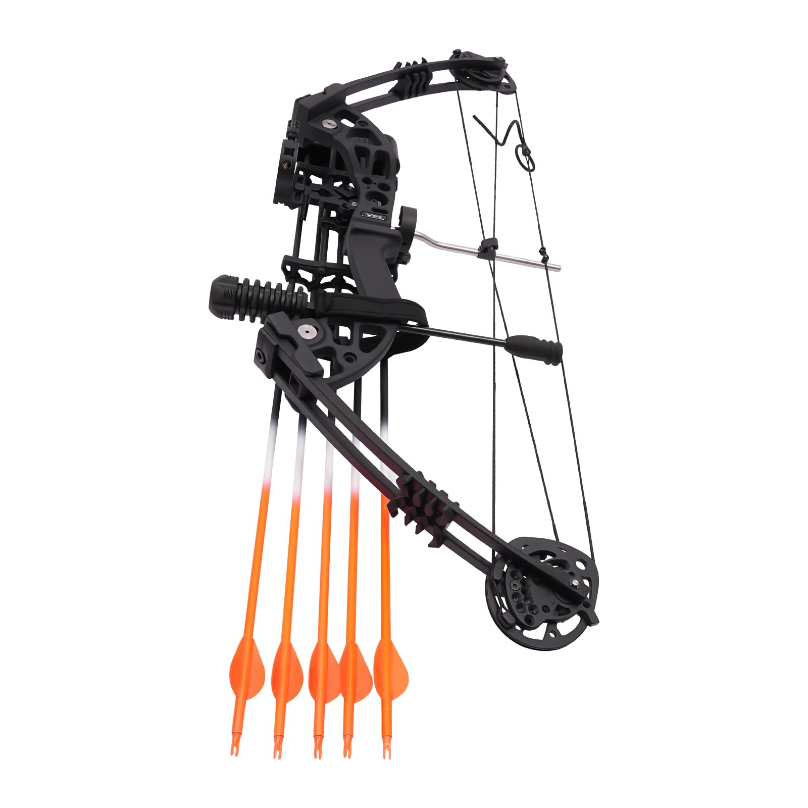 Compound Bow Kit,Archery Compound Bow and 12 Arrow Set, Adjustable Archery Hunting Bow Equipment for Adult, 30-60lbs Draw Weight, Thickened Arm Guard, Carrying Bag, IBO 280-320FPS, Black