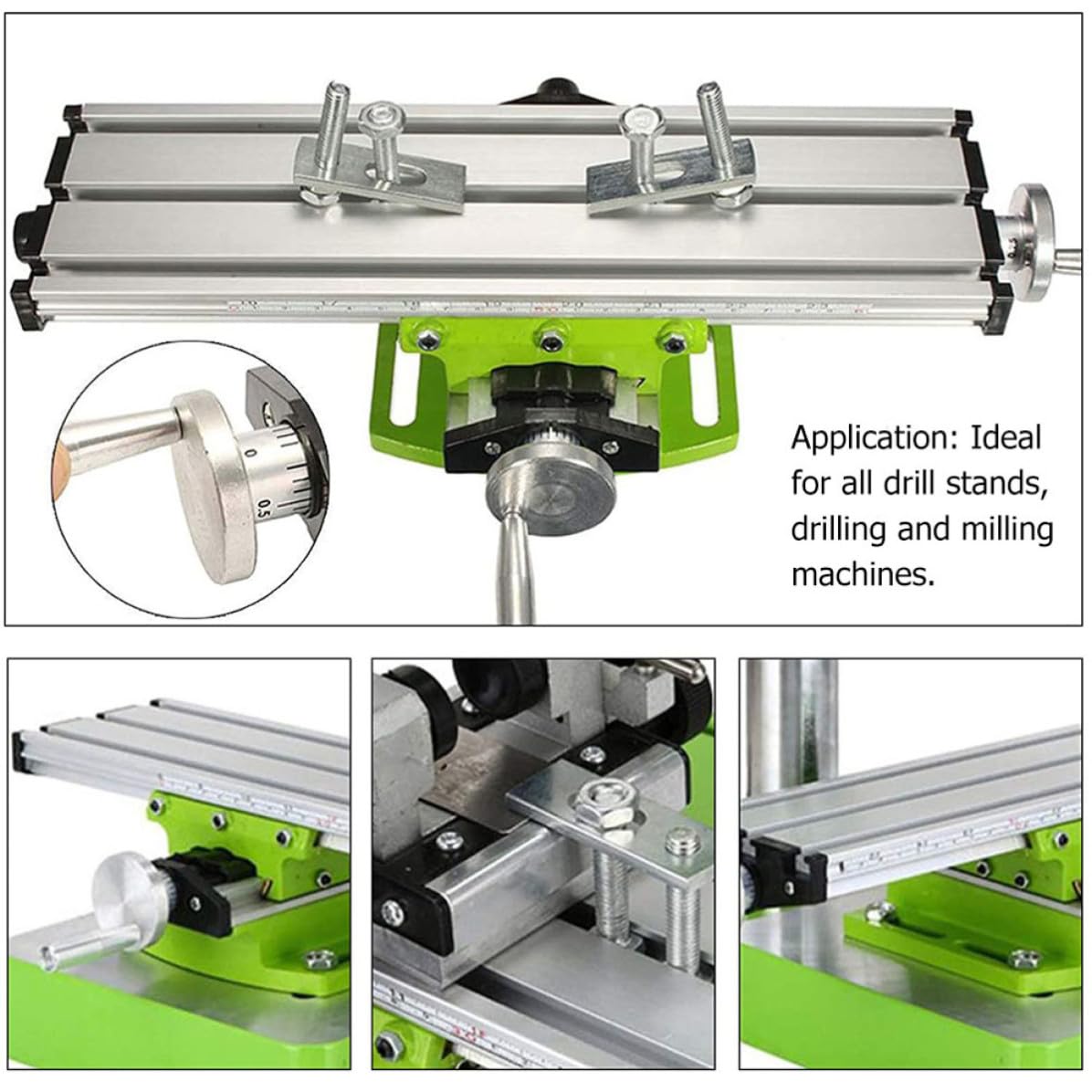 Holibanna Tavolo Verde Acciaio Design e Legato da Banco Compatto Multifunzione per Colonna Alta Efficienza Fresatrice Trapano per Officina e Laboratorio