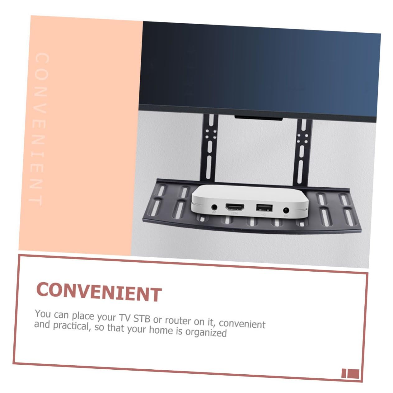 Mensola da Parete per Tv e Router Nero Supporto per Organizer Senza Scaffale Raffreddamento e Stoccaggio per Proiettori e Telecomandi Design Elegante e Resistente